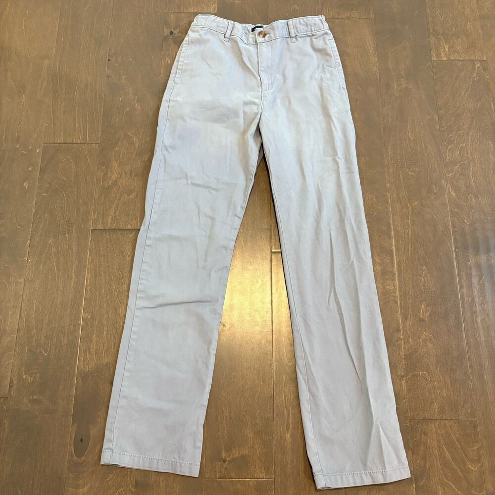 Childrens Place Pants Boys XXL 16 Light Gray Slim Button Closure Zip Chino